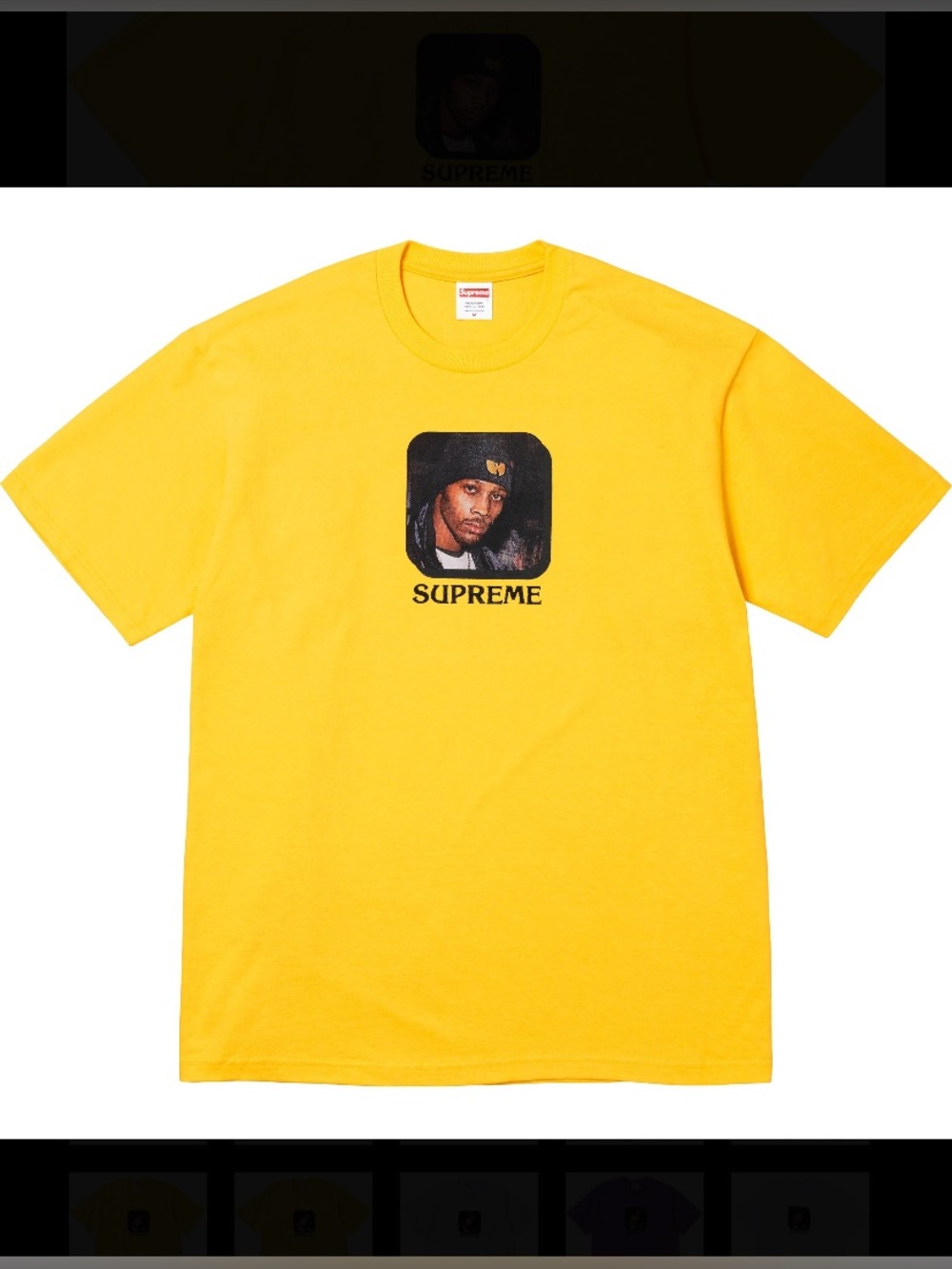 Supreme/Wu-Tang Clan RZA Tee FW25 - Yellow - Small BRAND NEW!